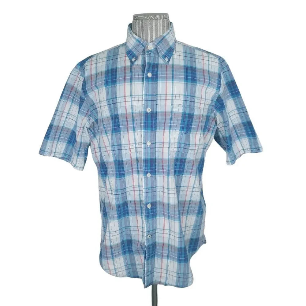 Nautica  Button Down Cotton Shirt, Plaid, L